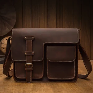 Men's Vintage Style Genuine Leather Satchel Bag