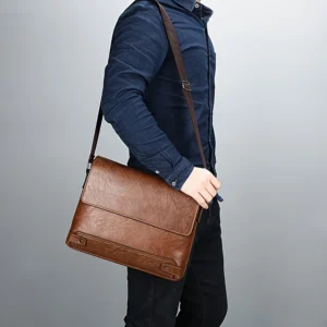 Men'S Vintage Brown Satchel Bag
